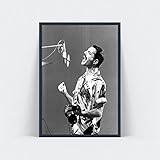 ZHINING Queen Freddie Mercury Portrait Poster Wandkunst Bild Leinwand Poster und Drucke HD Print Ölgemälde Wandbild Wohnzimmer Wohnkultur Rahmenlose M
