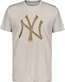 New Era Herren Herren T-Shirt MLB Seasonal Team Logo New York Yankees Stone T-Shirt, Med Beige, M, 12033497