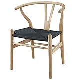 AIJIANG Hölzerner Wishbone Stuhl, Y Stuhl Massiv Eiche Holz Esszimmermöbel Luxus Esszimmerstuhl Sessel Klassisches Design Essensstuhl (Color : B)