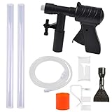 TIMESETL Aquarium Mulmsauger Aquarium Kies Reiniger, Aquarium Wasserwechsler Aquarium Vakuum Siphon Pumpe mit Lange Rohr (2,07m) und Glasschaber, Einstellbar Aquarium Staubsauger W