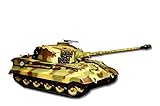 ES-TOYS RC Panzer mit Schussfunktion Deutscher Königstiger - Henschelturm 1:16 Heng Long mit Rauch und Sound, Metallgetriebe+Metallketten+2,4Ghz -PRO