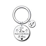 LUODAN Geschenke für Zio Schlüsselanhänger, Geburtstagsgeschenk für Ich liebe dich, Anhänger mit Gravur Sei der besten Gott der Welt, Ich liebe Dich. Weihnachtsgeschenke für Z