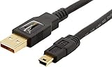 Amazon Basics 7GUK USB 2.0 A-Stecker auf Mini-B-Stecker (1,8 m),Schw