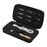 LED-Licht Häkelnadeln Set, USB wiederaufladbare leuchtende Stricknadeln Kit zum Weben zum Basteln zum Stricken für Garn(Griff hat Silikon)