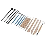 Colcolo 18 Teile Polymer Modellieren Lehm Skulpting Werkzeuge, Doting Stift, Ball Stylus, Holz Und Kunststoff Keramik Keramik Clay Tool Kit für Hobbies, N