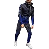 Herren Jogginganzug Trainingsanzug Sportanzug Freizeitanzug Hausanzug FrüHling & Herbst Rundkragen Sweatshirt Farbkombination Treppen Sportanzug lauschig