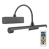 HONWELL Bilderleuchte LED Batteriebetriebene LED Wandleuchte mit Fernbedienung, Drehbare Leuchtenköpfe mit 3 Beleuchtungsarten, Dimmbare Bilderleuchte mit Timer zum Malen Foto Portrait Art, schw