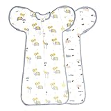 NAFFIC Baby Pucksack 0-3 Monate, 2er Pack Unisex Schlafsack für Neugeborene, 100% Bio-Baumwolle Atmungsaktiv Ganzjahres Übergangsschlafsack für Jungen und Mädchen (Elefanten & Bär)