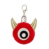 Keychain Pu Leder Einäugiges Monster Kreative Rote Fellkugel Weiches Gepäck Anhänger Auto Schlüsselanhänger Einzigartige Persönlichkeit Und Exquisiten Modetrend Schlüsselanhänger Kinder Schlüsselb