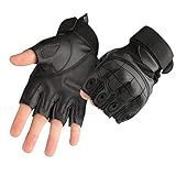 COTOP Gummi Harte Knöchel Handschuhe Fingerlose Halbfinger Sport Outdoor Handschuhe Fit für Radfahren Airsoft Paintball Motorrad Wandern Camping Fitness Fahrrad Handschuhe(Black, L)