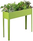 RELAX4LIFE Blumenbeet aus verzinktem Stahl, Hochbeet mit 2 Belüftungslöchern, Gartenbeet für Gemüse & Kräuter & Blumen, Blumentrog für Garten & Balkon & Terrasse, Beet stabil, grün (101 × 31 × 80cm)