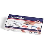 Detectaplast Pflaster wasserfest Universal, blaue Wundpflaster für den Umgang mit Lebensmitteln, detektierbare Pflaster für Erste Hilfe Sets in der Gastronomie, 180 x 20 mm, 100 Stück