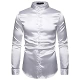 ZDDHOODY Herren Paisley Hemd Langarm Jacquard Hemd für Männer Regular Fit Stickerei Freizeithemd Hemd Herren Langarm Henley Sommerhemd Herren Freizeithemd Regular Fit Shirts Business Lang