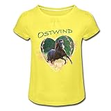 Spreadshirt Ostwind Der Große Orkan EIN Herz Für Pferde Mädchen T-Shirt mit Raffungen, XL, Gelb