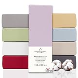 DarBene Spannbettlaken 180x200 Premium , Jersey 100% gekämmte Premium Baumwolle, Blickdicht, superweiches Bettlaken bis 25 cm Matratzenhöhe, Oeko-TEX, F