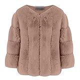 KeYIlowys Herbst Und Winter Beliebte Kunstpelz Kurze Rundhalsjacke Damenmode Neue Manteljacke D