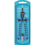 Faber-Castell 174335 - Schnellverstellzirkel, Zirkel Factory Neon (Blau)