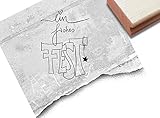 Stempel Weihnachtsstempel ein Frohes Fest - Textstempel Weihnachten Karten Geschenkanhänger Basteln Weihnachtsdeko Tischdeko Geschenk - zAcheR-fineT (groß ca. 33 x 47 mm)