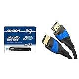 Edision PICCOLLO S2+T2/C Combo Receiver H.265/HEVC CI Full HD USB schwarz & KabelDirekt – 1,5 m – 4K HDMI-Kabel (4K@120Hz & 4K@60Hz für EIN spektakuläres Ultra-HD-Erlebnis, Schwarz)