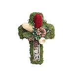 Ziegler Grabgesteck Grabschmuck Allerheiligen Kreuz Mooskreuz 30 x 20 cm 7