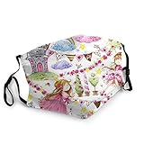 Niedliche Prinzessinnen-Einhorn-Schloss, Märchen, perfekte Einladungen, Gesichtsmaske, multifunktional, Schlauchschal, Outdoor-Wärmer, Schal für Damen und Herren, Schw