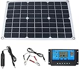 DWXN 20W Flexibles Monokristallines Silizium-Solarpanel-Dach-Solarladesystem Zur Stromerzeugung Für Fahrzeuge, Geeignet Für Wohnmobile, Boote, Autos, Wohnwagen, Batteriel 30a C