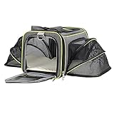 Weiche Saiten Haustiertrage Top Loading 2 Side Erweiterbar Groß Reißen Katze Träger Zusammenklappbar mit Abnehmbar Waschbar Pads zum Katzenkätzchen Kleiner Hund (Color : Green)