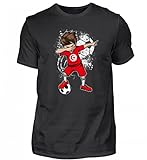 Hochwertiges Herren Shirt - Dabbender Fußballer Junge - Tunesien/Fußball Trikot/Nationalmannschaft/Geschenk WM
