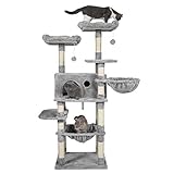 Hey-brother Kratzbaum für große Katzen, 160 cm Kletterbaum, Hellgrau EMPJ025W