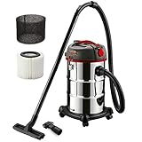 MAUK Industriesauger Nass - Trockensauger | beutellos mit Steckdose | 30L 1200W