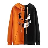 Dasongff Halloween Pullover Farbblock Kapuzenpullover Hoodie Kordelzug Sweatshirt mit Kapuze Kapuzenpullover Teenager Mädchen Mode Langarmshirt Oberteile Top Kapuzenpulli mit Känguru-V