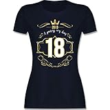 Geburtstagsgeschenk Geburtstag - 18 Geburtstag Prinzessin Mädchen 2003 - S - Navy Blau - Geburtstagsgeschenk 18 Frauen - L191 - Tailliertes Tshirt für Damen und Frauen T-S