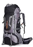 Wanderrucksäcke Outdoor Reisen Bergsteigen Tasche Große Kapazität Wasserdicht und Tragbar Multifunktions Outdoor Sport Reiten Rucksack, Schw