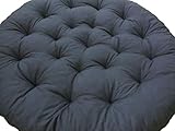 Papasansessel Kissen, Polster Bodenkissen für Schwenksessel, Rund Papasan Sessel, Polyrattan Sessel - Durchmesser 110 cm und Kissenstärke 10-12cm (Anthrazit)
