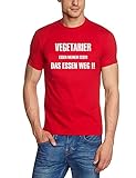 Coole-Fun-T-Shirts Vegetarier Essen Meinem Essen das Essen Weg ! T-Shirt Grill Grillen rot-Weiss Gr.L