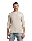 G-STAR RAW Herren Hthr Waffle raw Construct r t ls T-Shirt, Mehrfarben (Ecru Htr C791-9327), XXL