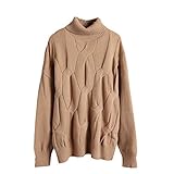 Winter Dicker warmer Damen Rollkragenpullover High Street Pullover Kaschmir Jumper Outfits, Khaqi 9669, O