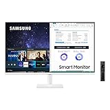 Samsung M5 Smart Monitor S32AM501NU, 32 Zoll, VA-Panel, Bildschirm mit Lautsprechern, FHD-Auflösung, Bildwiederholrate 60 Hz, Randlos, Smart TV Apps mit Fernbedienung, Auto Source Sw