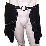 WMJL Herren Leder Body Brustgeschirr Gürtel Krieger Steampunk Rüstung Kostüm Einstellbar Schw