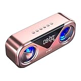 Soapow Bluetooth Lautsprecher Wecker mit Schlummerfunktion Stereo Sound Lautsprecher 20H Musik Sp