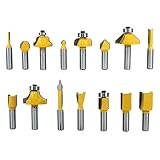 XCQ 15 stücke 8mm Frässchneider Bit Set für Dekoration geradkantiger Fräser, gebraucht für Holzbohrer Hartmetall Schneiden Holzbearbeitung dauerhaft 0405