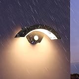 HWCX-LICHT 12W LED Außen Wandleuchte mit Bewegungsmelder 3000K Moderne Außenwandlampe IP65 Schwarz Waterproof Cast Aluminum Anthrazit Aussenleuchte LED Wandbeleuchtung Innen & Außen Warmweiß