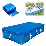 Rechteck Pool Abdeckung, Schwimmbad Abdeckplane, PE Schutzplane Rectangular Pool Cover, Staubdicht Wasserdicht Poolabdeckplane, Anti Sonnenlicht Schwimmbadabdeckung (300 * 200 cm)