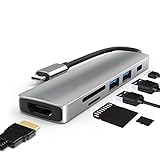 Lively Life USB C Hub mit 4K HDMI, 6 in 1 Multiport Adapter mit USB 3.0 Fast Data Transfer Port, PD Typ C Ladeanschluss, SD/TF Kartenleser 60W Lieferung für Macbook/Mac Pro/iMac/Surface Pro/XPS