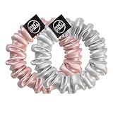 invisibobble Sprunchie Prima Sparks Bella Chrome I 2x Stoff Haargummis chrome für Mädchen und Damen I kein verknoten, starker Halt und haarschonend I Scrunchie Haargummi designed im Herzen Mü