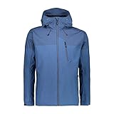 CMP Herren Outdoor wasserdichte 10.000 Jacke mit Kapuze, Denim, 56