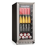 Klarstein FreshAir 90 Outdoor-Kühlschrank, 90L, Temperatureinstellung 0 bis 10 °C, IP24 Schutz, Auto-Defrost, UV Filter, Edelstahlgehäuse, Getränkekühlschrank, Barbecue Cooler, E