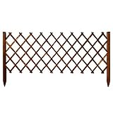 YYFANG Gartenzaun Holz, Bodenzaun Zaunklettergerüst Dehnbarer Holzzaun, Wird for Den Garten Im Freien Mit Leitplanke Im Freien Verwendet (Farbe : Braun, Größe : 200x110cm)