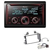 Pioneer FH-S820DAB 2-DIN Autoradio Bluetooth DAB USB passend für KIA Sportage 2005-2009 schw