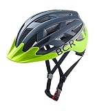 Black Crevice Fahrradhelm mit LED Rücklicht, Gunmetal/Lime, M (55-58 cm)
